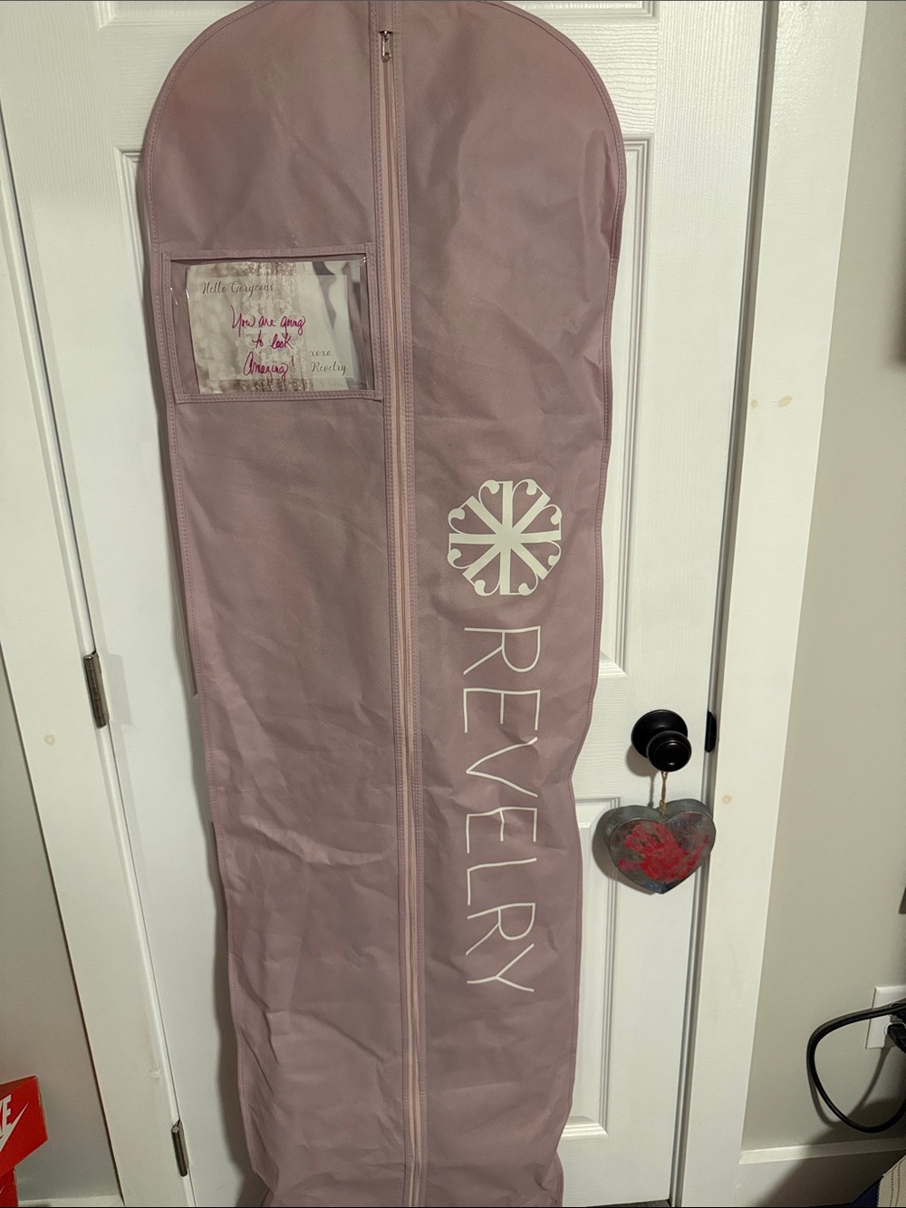 Revelry rose gold maxi dress size 16 with garment bag